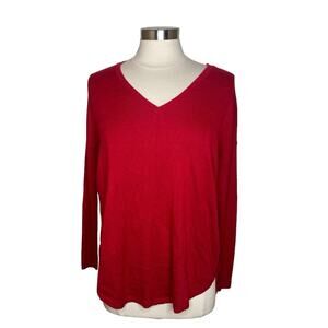 Chelsea28 Red Scooter Knit V-Neck Pullover Sweater Women's Size Small New NWT